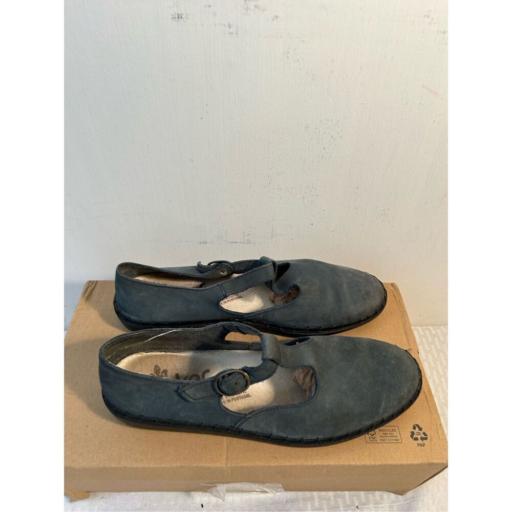 Reiker size 6 loafers blue‎ suede shoes Made Portugal Buckle